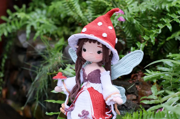 Crochet Doll Pattern, Florie the Mushroom Fairy