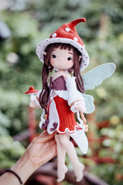 Crochet Doll Pattern, Florie the Mushroom Fairy