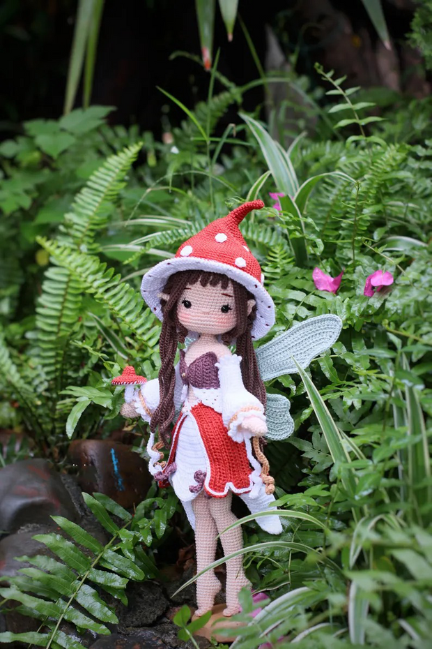 Crochet Doll Pattern, Florie the Mushroom Fairy