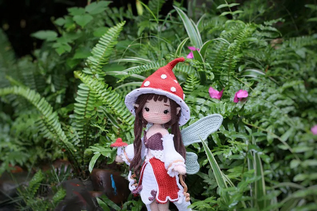 Crochet Doll Pattern, Florie the Mushroom Fairy