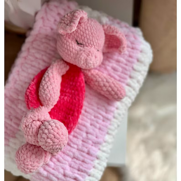 4 in 1 Winnie the Pooh Crochet Pattern: Piglet, Donkey, Tiger Amigurumi Comforter