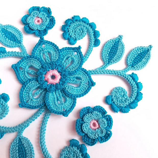 SET Irish Crochet Flower Leaf PATTERN