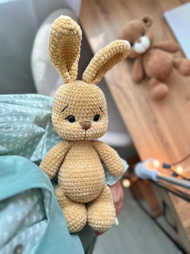 Crochet plush Bear and Bunny Pattern.