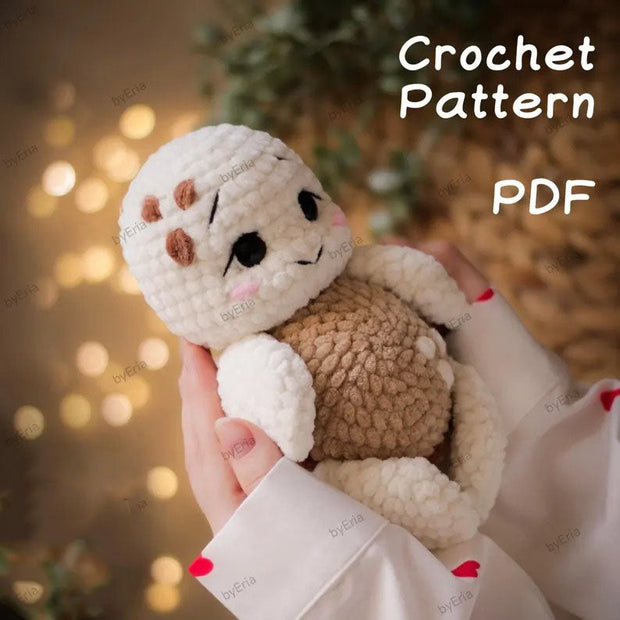 Plush Turtle with Flowers Crochet pattern