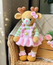 Deer in a dress Amigurumi, Christmas Crochet Pattern
