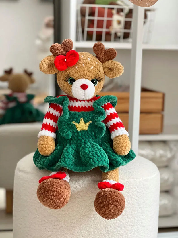 Deer in a dress Amigurumi, Christmas Crochet Pattern