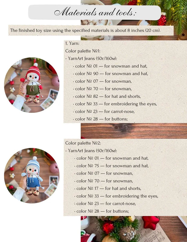 Crochet pattern snowman amigurumi