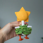 White goose  crochet pattern with christmas clothes