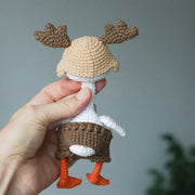 White goose  crochet pattern with christmas clothes